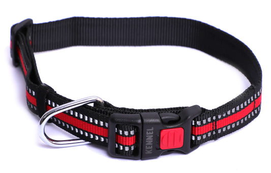 Kennel Reflective Adjustable Nylon Dog Collar – 1/2 Inch Lightweight Safety Collar
