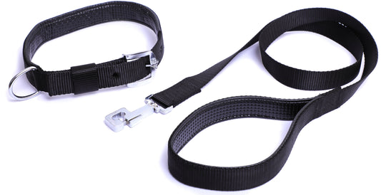 Kennel Foam Padded Nylon Collar Set & Leash (1 1/4") | Durable & Comfortable Dog Walking Set