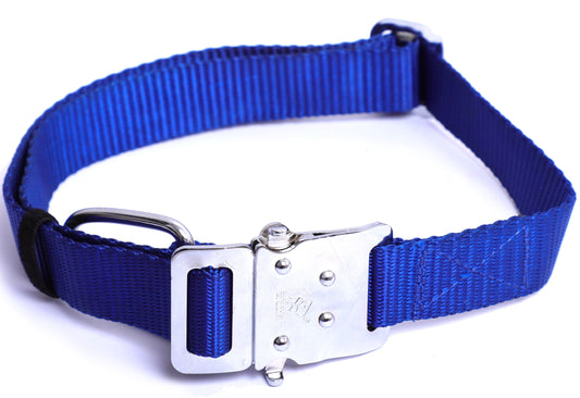 Kennel Cotton Adjustable M.S. Click Lock Dog Collar | Heavy-Duty Cotton Pet Collar with Metal Buckle - Kennel