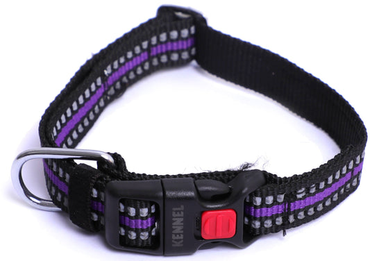 Kennel Reflective Adjustable Nylon Dog Collar – 3/4 Inch Safety Collar