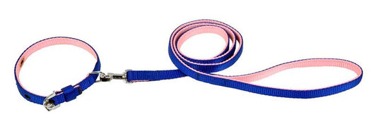 Kennel Soft Nylon Two-Color Dog Collar & Leash Set – Lightweight Combo for Puppies & Small Breeds - Kennel