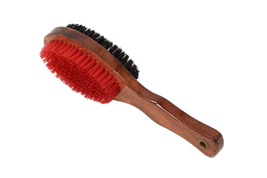 Kennel Double Sided Premium Dog Brush | Wooden Handle Grooming Brush for All Coat Types