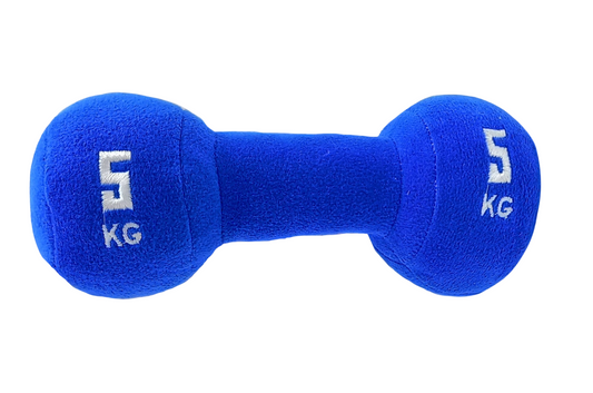Kennel 5 KG Dumbbell Plush Dog Toy – Soft Squeaky Fitness-Inspired Chew Toy