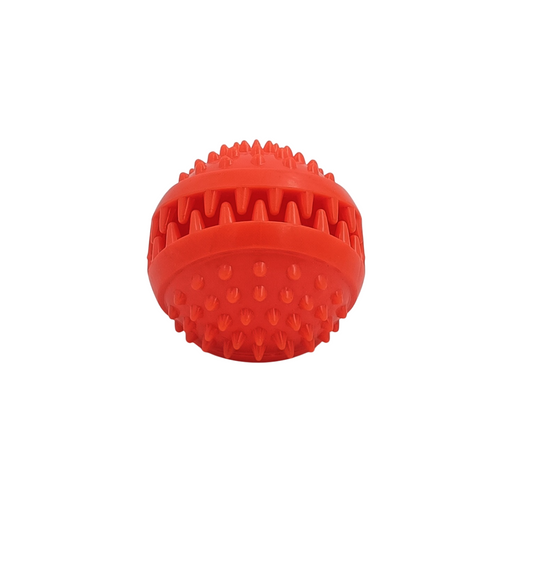 Kennel Treat Dispensing Ball Dog Toy – Interactive Chew & Dental Ball (Red) - Kennel