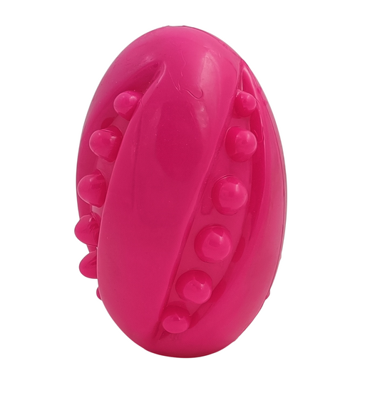 Kennel Rugby Treat Dispensing Dog Toy – Durable Dental Chew Toy (Pink)