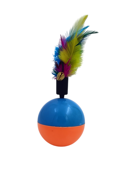Kennel Feather Tumbler Cat Toy with Ball – Interactive Wobble Toy for Cats