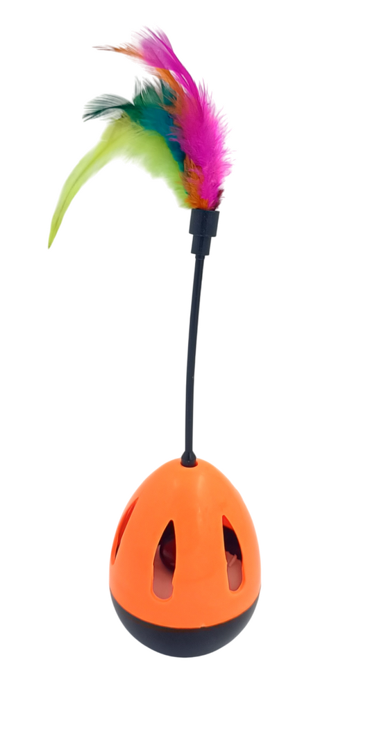 Kennel Super Cat Tumbler Cat Toy – Interactive Feather & Bell Toy for Active Cats - Kennel