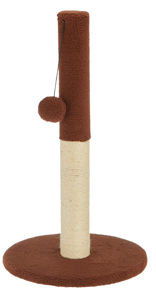 Kennel Hanging Brown Ball Cat Tree with Sisal Scratching Post and Round Base - Kennel