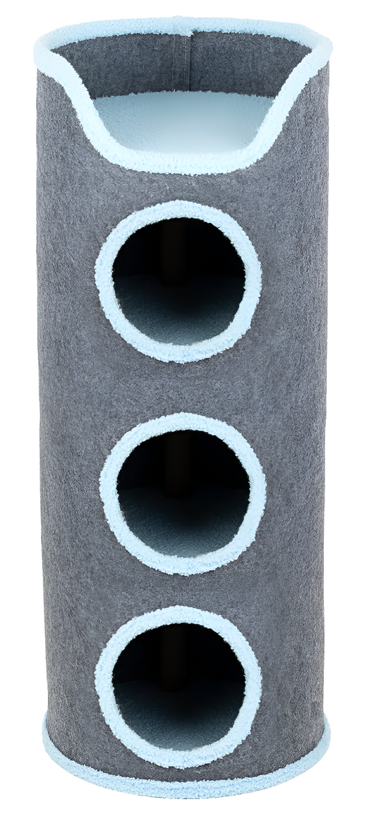 Kennel 3-Storey Tower Cat Tree – Multi-Level Cat Condo with Soft Plush Hideouts