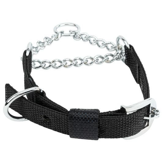 Dog Martingale Collar – Nylon & Chain, Adjustable Fit