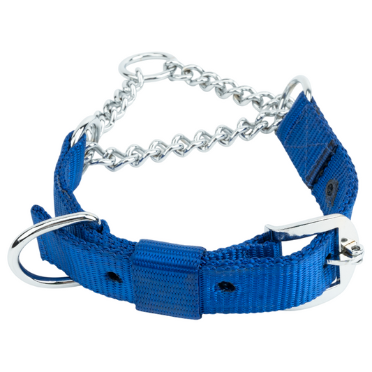 Dog Martingale Collar – Soft Nylon & Chain, 3/4 Inch