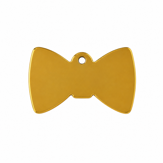 Brass Dog Name Tag – Bow Shape for Small Pets