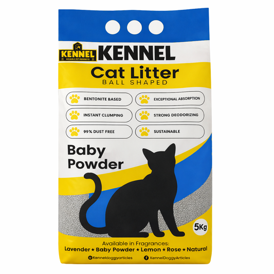 Kennel Ball Shaped Cat Litter – Bentonite Based, Instant Clumping (White Ball)