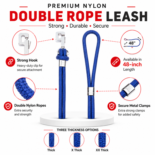 Rope Dog Leash – Thick Round Rope Double Lead by Kennel