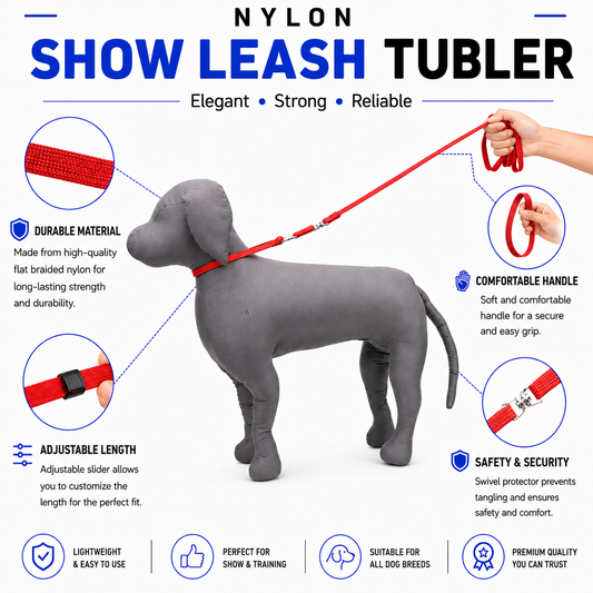 Kennel Tubular Nylon Dog Show Leash