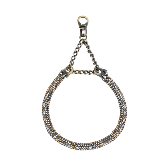 Kennel Brass Double Semi Chain Collar | Heavy-Duty Dual-Layer Training Collar
