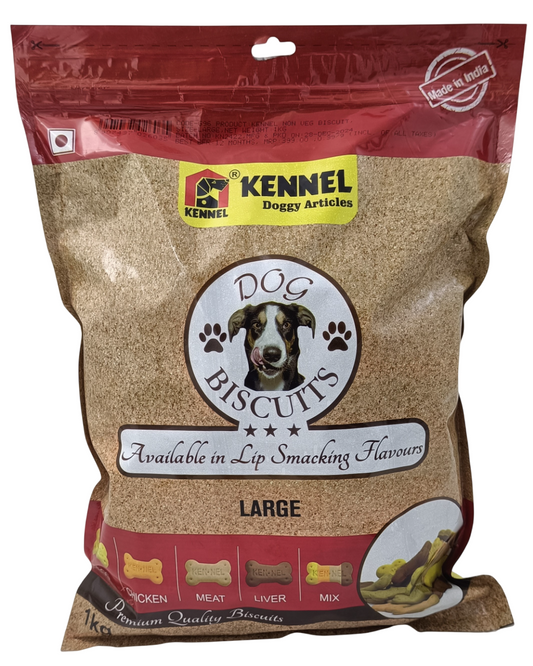 Kennel Mix Non-Veg Flavour Premium Dog Biscuits – Healthy Treats for Large Breed Dogs (1kg)
