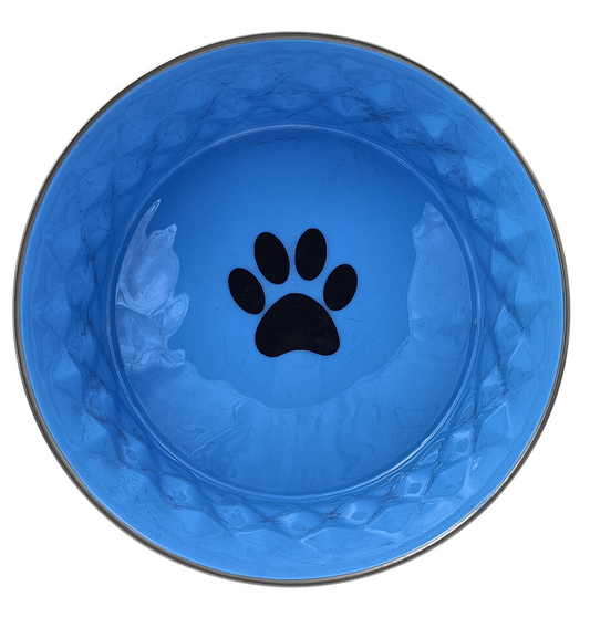 Kennel Heavy Stainless Steel Pet Feeding Bowl with Bonded Rubber Base – Color May Vary