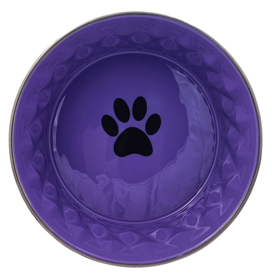 Kennel Heavy Stainless Steel Pet Feeding Bowl with Bonded Rubber Base – Color May Vary