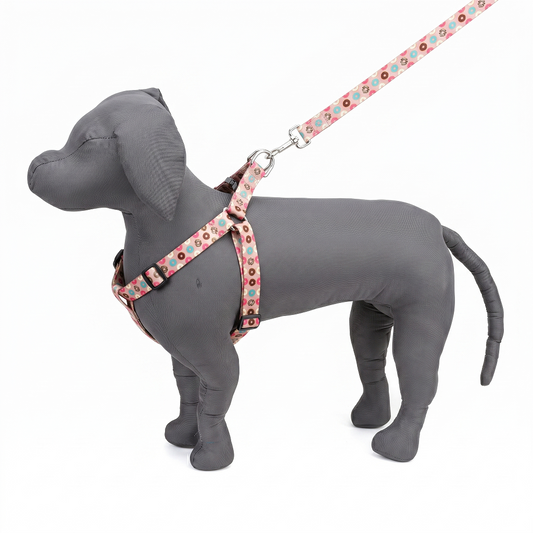 Pink Donuts Printed Padded Click Lock Adjustable Harness