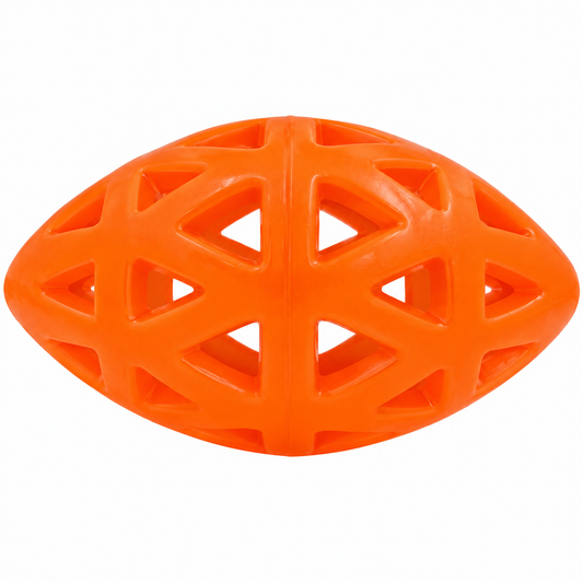 Rugby-Shaped Rubber Chew Toy for Dogs