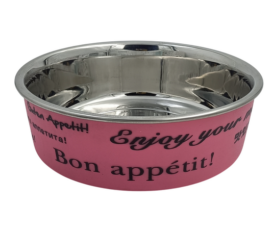 Kennel Elite Series Stainless Steel Printed Pet Feeding Bowl – Color May Vary