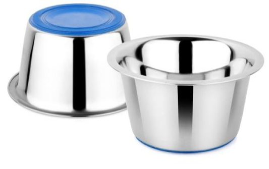 Kennel Stainless Steel Pet Feeding Bowl with Anti-Skid Rubber Base – Standard Size