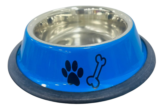 Kennel Anti-Skid Printed Steel Dog Feeding Bowl – Durable, Non-Slip & Easy to Clean (Assorted Colors)