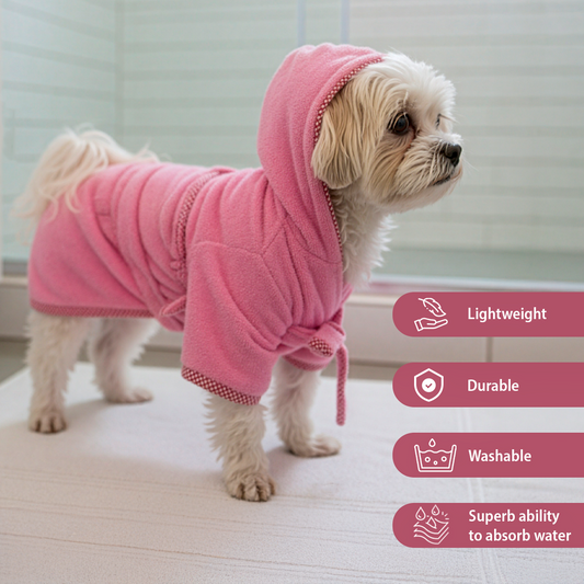 Kennel Water Absorbent Dog Bathrobe – Soft Microfiber Pet Towel Coat - Kennel
