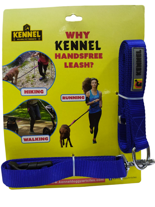 Kennel Hands-Free Dog Leash with Adjustable Waist Belt – 48 Inch Nylon Running Leash for Dogs (1 Inch Width)