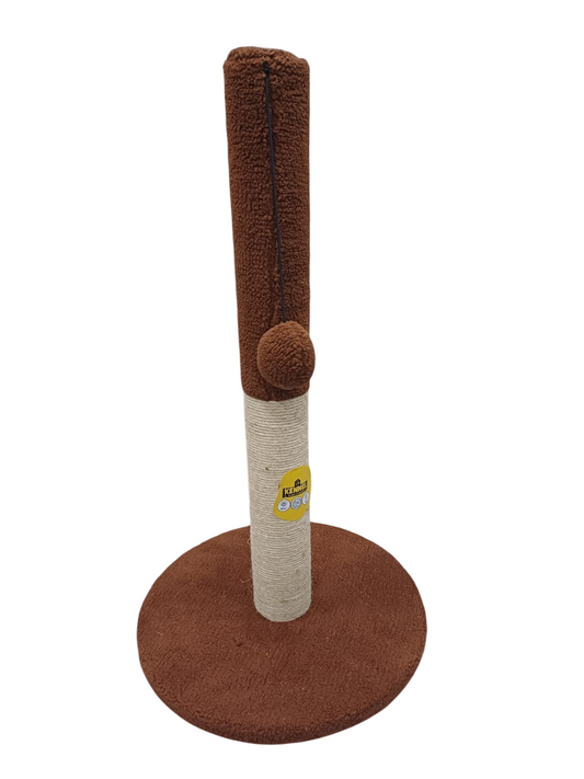 Kennel Hanging Brown Ball Cat Tree with Sisal Scratching Post and Round Base