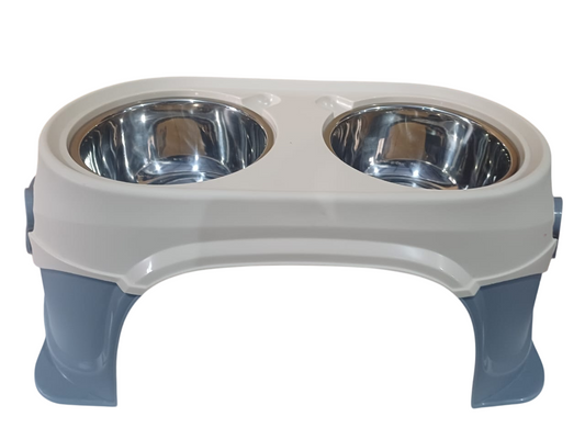Kennel X-Large Double Feeder with Stainless Steel Bowls and Elevated Stand - Kennel