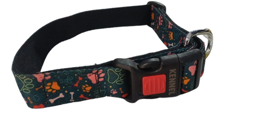 Kennel Printed Nylon Dog Collar with Quick-Release Buckle ( Printed Nylon Click Lock Collar ) - Kennel