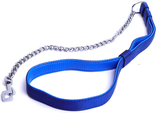 Kennel Foam Padded Soft Nylon Chain Leash No.1 (4 mm) (1¼") | Durable Metal Chain Leash with Comfortable Foam-Padded Handle