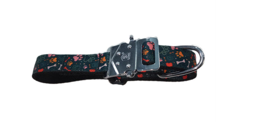 Kennel Paws Printed Nylon Dog Collar with M.S. Click Lock - Kennel