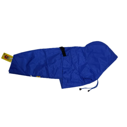 Kennel Plain Color Dog Raincoat – Blue Waterproof Pet Jacket with Hood - Kennel