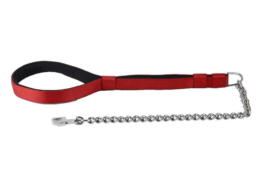 Kennel Padded Nylon Chain Leash No.2 | 3mm Chain with 20" Padded Grip