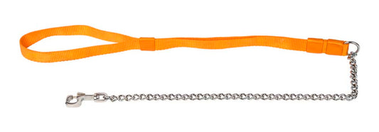 Kennel Soft Nylon Chain Leash No.2 (3mm) – Large 1" Strong Nylon & Steel Chain Dog Leash