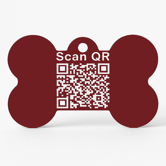 Kennel QR Code Smart Pet ID Tag – Bone-Shaped Aluminium Tag with Custom Engraved Name & Contact Info