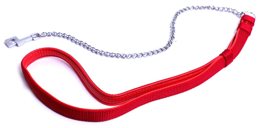 Kennel Foam Padded Soft Nylon Chain Leash No.3 (2.5 mm) (¾") | Comfortable Foam Handle & Strong Chrome Chain Dog Leash