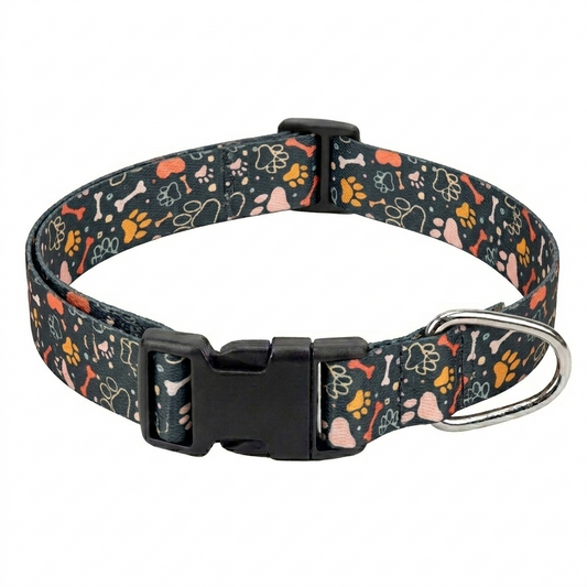 Kennel Printed Collar – Green Bones