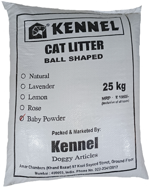 Kennel Natural Ball-Shaped Cat Litter – 25 kg Premium Odor Control Clumping Litter