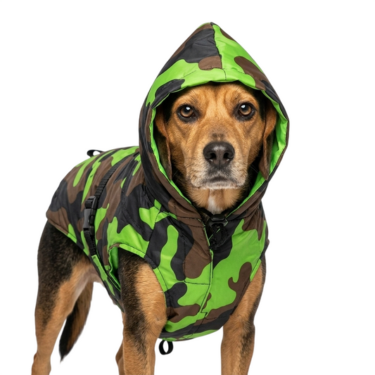 Kennel Army Raincoat for Dogs – Waterproof, Lightweight & Adjustable Camouflage Pet Rain Jacket