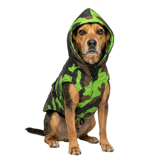 Kennel Army Raincoat for Dogs – Waterproof, Lightweight & Adjustable Camouflage Pet Rain Jacket