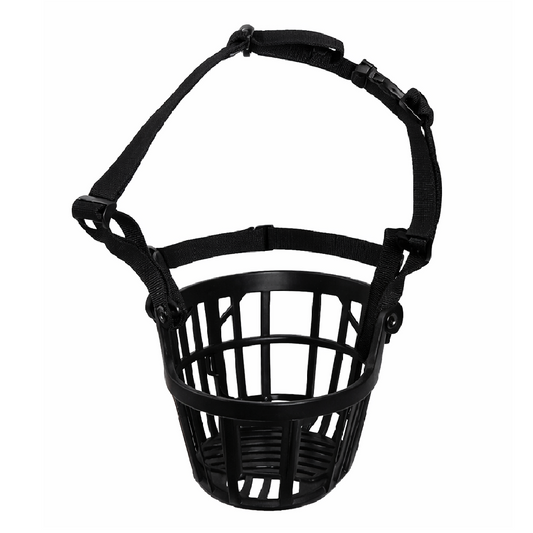 Kennel Plastic Adjustable Basket Muzzle for Dogs – Breathable & Secure Fit