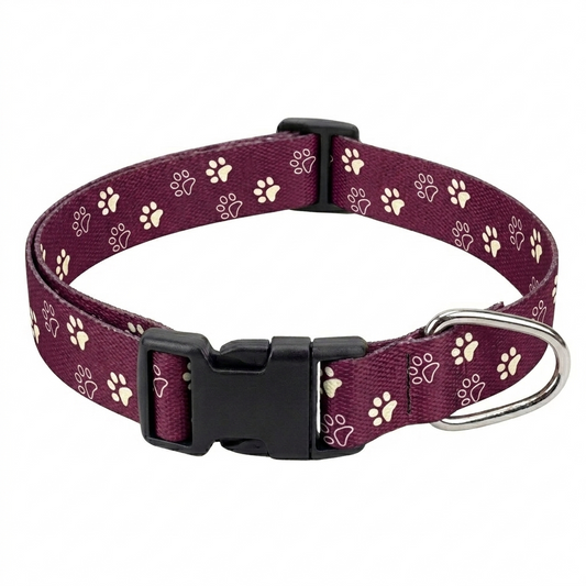 Kennel Printed Collar – Purple Paws