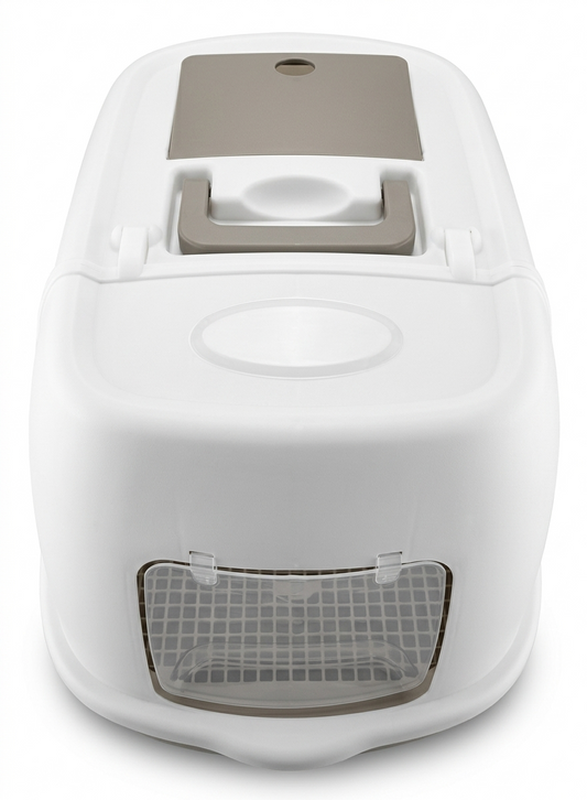 Kennel Enclosed Hooded Cat Litter Box with Scoop