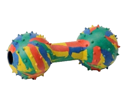 Kennel Musical Dumbbell – Multi-Color Durable Rubber Sound Toy for Dogs