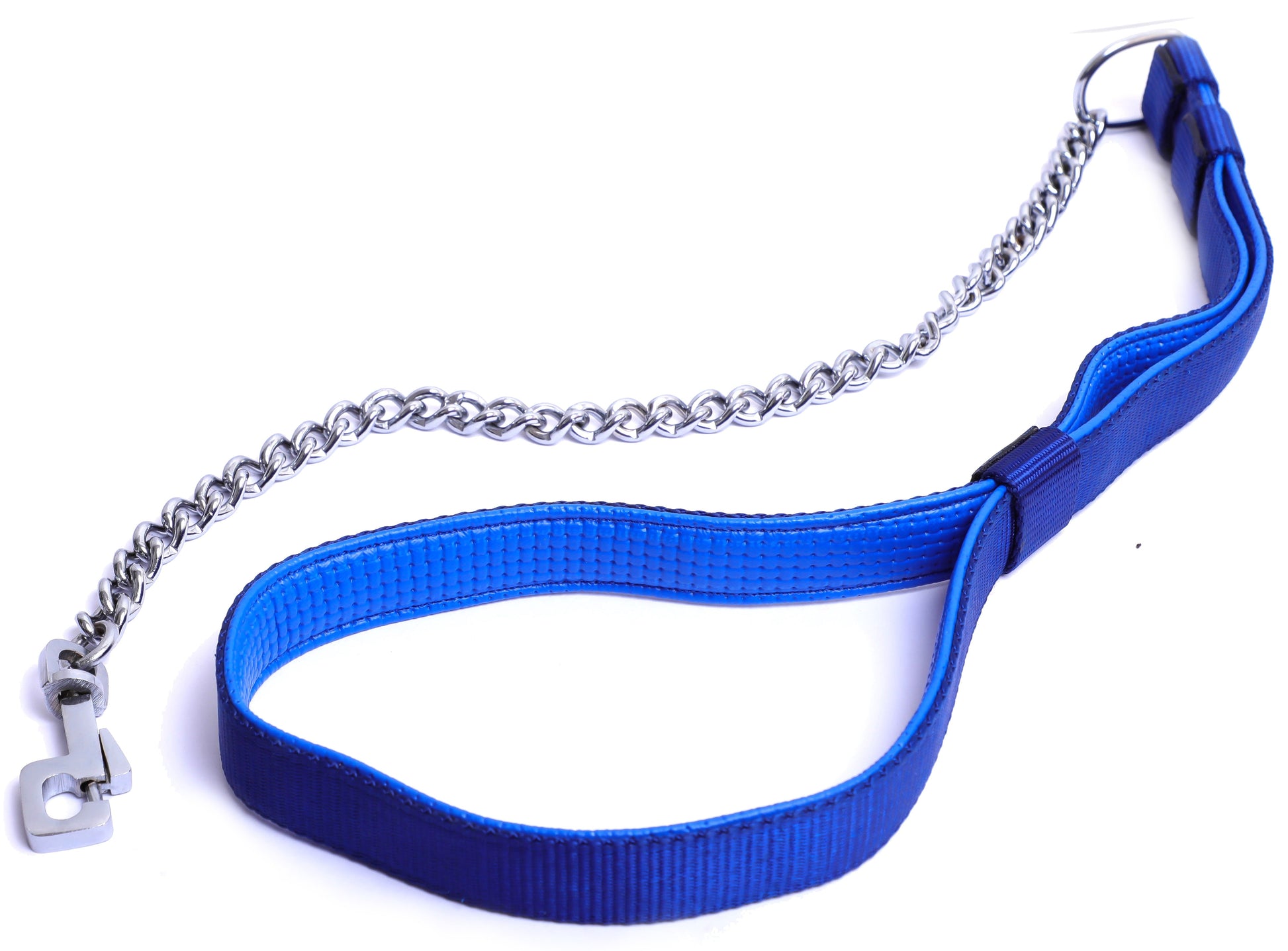 Kennel Foam Padded Soft Nylon Chain Leash | Comfortable Foam Handle & Strong Chrome Chain Dog Leash - Kennel 