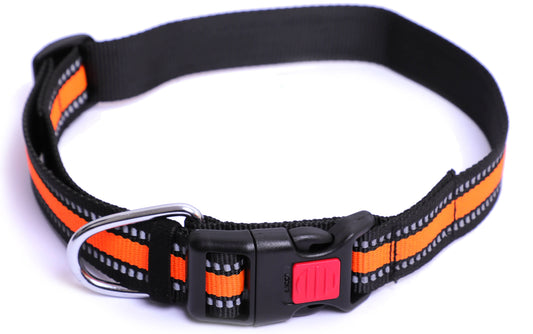 Kennel Reflective Adjustable Nylon Dog Collar – 1 Inch Heavy-Duty Safety Collar
